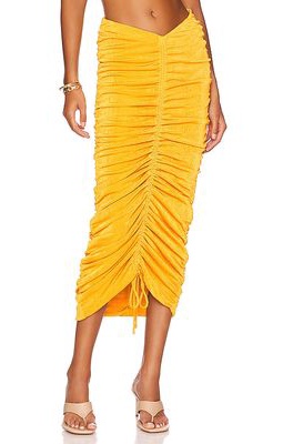 h:ours Clarise Midi Skirt in Yellow