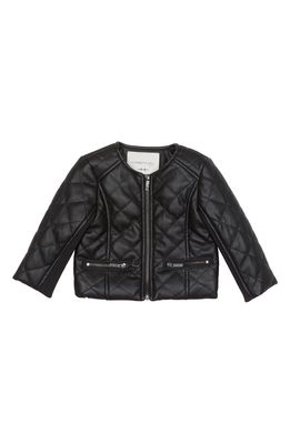 Habitual Girl Habitual Jade Faux Leather Quilted Jacket in Black
