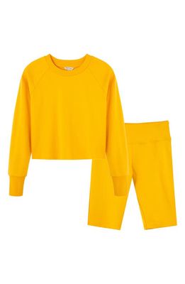 Habitual Girl Kids' Luella Sweatshirt & Bike Short Set in Yellow
