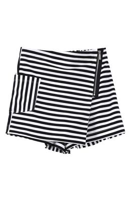 Habitual Girl Kids' Stripe Wrap Skort in Black