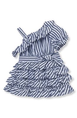 Habitual Kids Asymmetric Ruffle Dress in Stripe