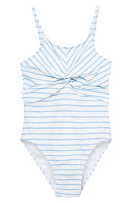 Habitual Kids Kids' Fifi Stripe Twist Front One-Piece Swimsuit in Light Blue