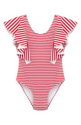 Habitual Kids Kids' Malibu Stripe One-Piece Swimsuit in Red