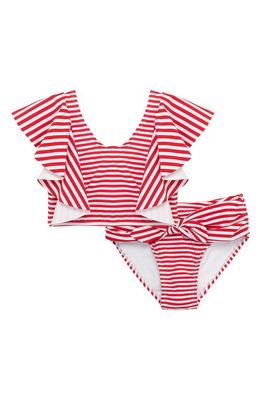 Habitual Kids Kids' Malibu Stripe Two-Piece Swimsuit in Red