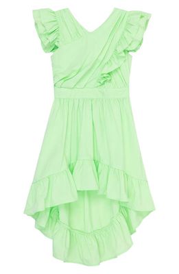 Habitual Kids Kids' Ruffle Crossover High-Low Dress in Light Green