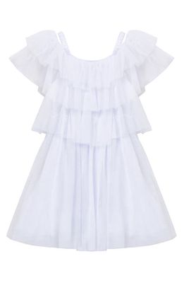 Habitual Kids Kids' Ruffle Mesh Dress in White