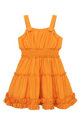 Habitual Kids Kids' Ruffle Smocked Waist Fit & Flare Dress in Orange