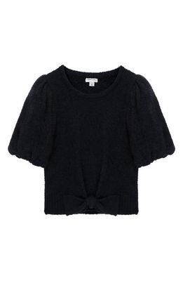 Habitual Kids Kids' Short Sleeve Chenille Sweater in Black