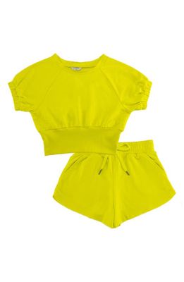 Habitual Kids Kids' Short Sleeve Sweatshirt & Shorts Set in Lime