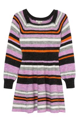 Habitual Kids Kids' Stripe Fit & Flare Sweater Dress in Multi
