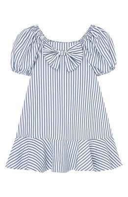 Habitual Kids Kids' Stripe Puff Sleeve Dress in Blue Multi