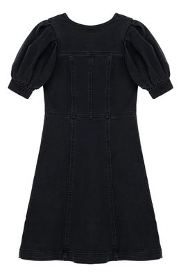 Habitual Kids Kids' Zip Front Denim Fit & Flare Dress in Black