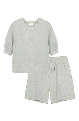 Habitual Kids Ponte Knit Top & Shorts Set in Grey Heather
