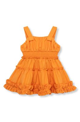 Habitual Kids Ruched Fit & Flare Dress in Orange