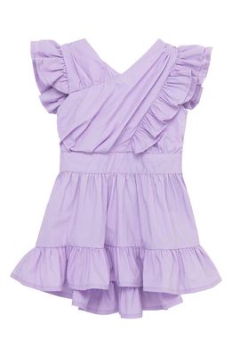 Habitual Kids Ruffle Crossover High-Low Dress in Purple