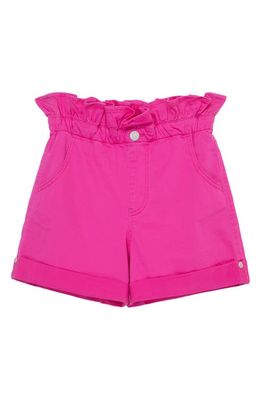 Habitual Kids' Ruffle Waist Stretch Denim Shorts in Dark Pink
