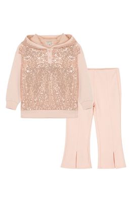 Habitual Kids' Sequin Hoodie & Pants in Light Pink