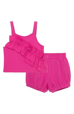 Habitual Kids' Smocked Back Tank & Shorts Set in Dark Pink