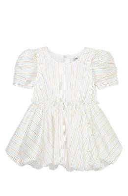 Habitual Kids Stripe Puff Sleeve Bubble Dress in Off-White