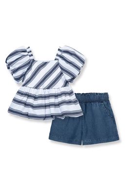 Habitual Kids Stripe Puff Sleeve Top & Shorts Set
