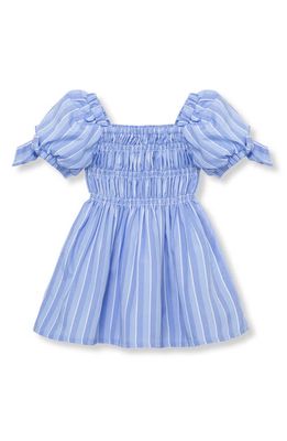 Habitual Stripe Puff Sleeve Sundress in Blue 