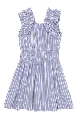 Habitual Stripe Ruffle Dress in Purple
