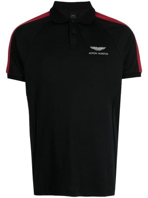 Hackett AMR logo-print cotton polo shirt - Black