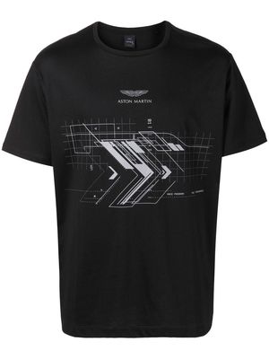 Hackett AMR logo-print short-sleeve T-shirt - Black