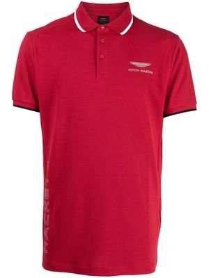 Hackett AMR logo-print stretch-cotton polo shirt - Red