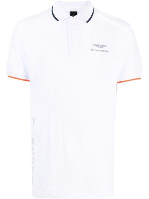 Hackett AMR logo-print stretch-cotton polo shirt - White
