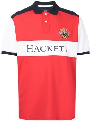 Hackett colour-block polo shirt - Red