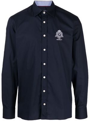 Hackett embroidered-logo cotton shirt - Blue