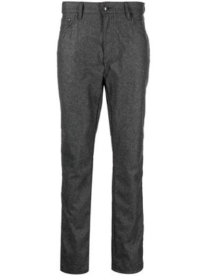 Hackett Flannel logo-patch straight-leg trousers - Grey