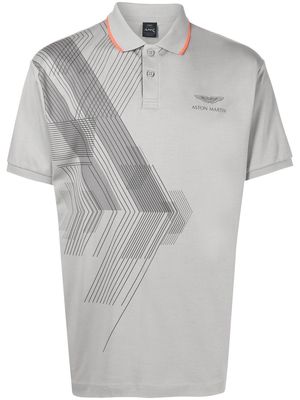 Hackett geometric-print polo shirt - Grey