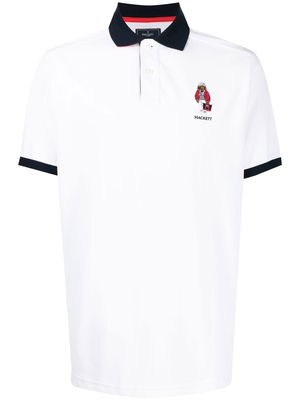 Hackett Harry embroidered-logo polo shirt - White