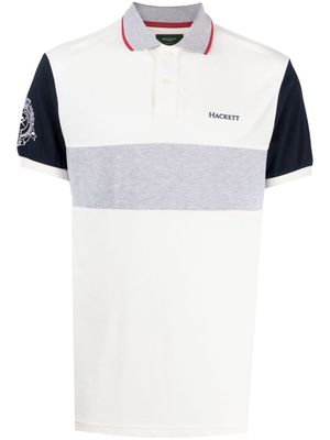 Hackett Heritage colour-block cotton polo shirt - White