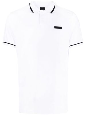 Hackett logo-appliqué cotton polo shirt - White
