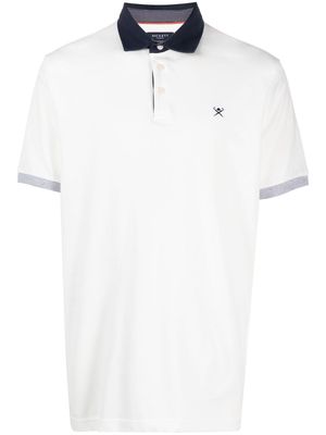 Hackett logo-embroidered cotton polo shirt - White