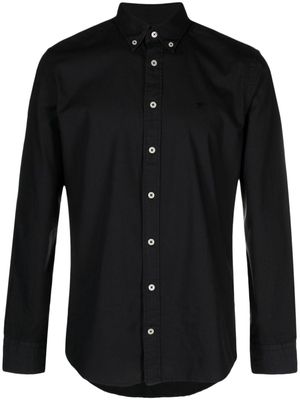 Hackett logo-embroidered cotton shirt - Black