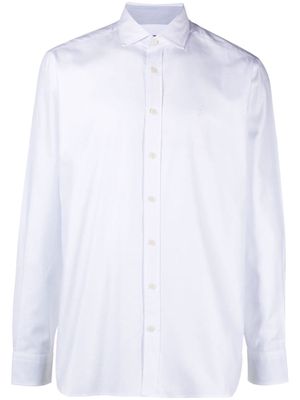 Hackett logo-embroidered crepe cotton shirt - White