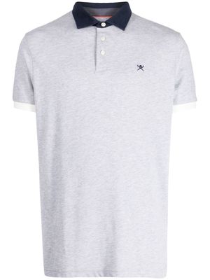 Hackett logo-embroidered mélange polo shirt - Grey