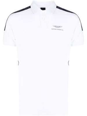 Hackett logo-print cotton polo shirt - White