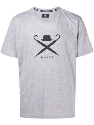 Hackett logo-print cotton T-shirt - Grey