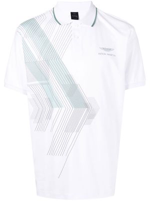 Hackett x Aston Martin geometric polo shirt - White