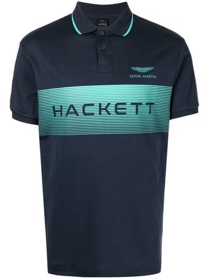 Hackett x Aston Martin logo-print polo shirt - Blue