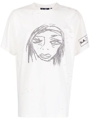 Haculla Caught My Eye studded T-shirt - White