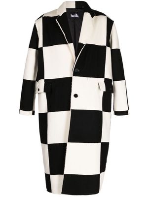 Haculla check-pattern wool coat - Black