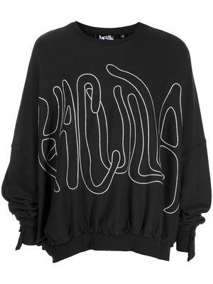 Haculla embroidered-logo oversized sweatshirt - Black