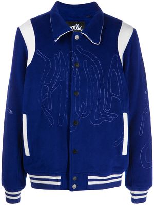 Haculla embroidered-logo shirt jacket - Blue