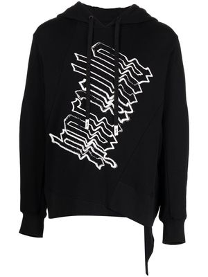 Haculla Glitch logo-print hoodie - Black